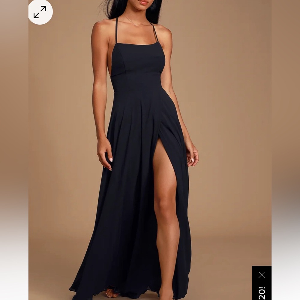 Lulus Black Backless Maxi Dress Medium